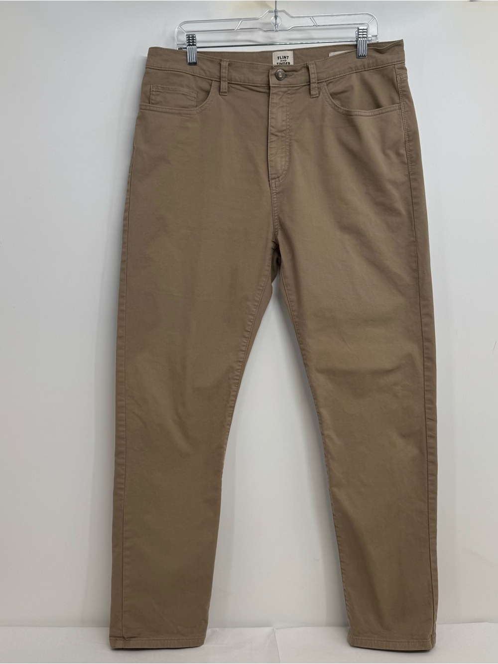 Flint And Tinder Pants Mens 34 X 30 Khaki Tapered Fit Chino Casual
